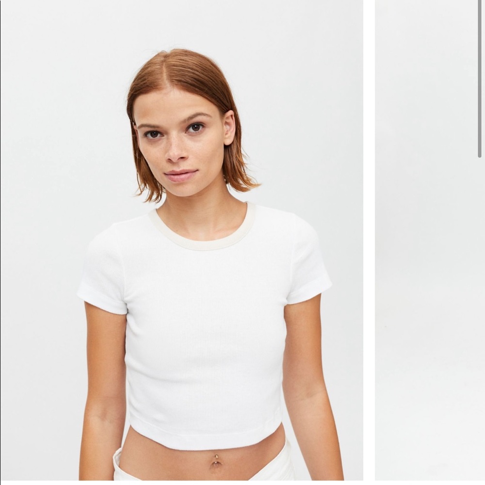 Urban Outfitters Basic Baby Tee w/ cream neckline